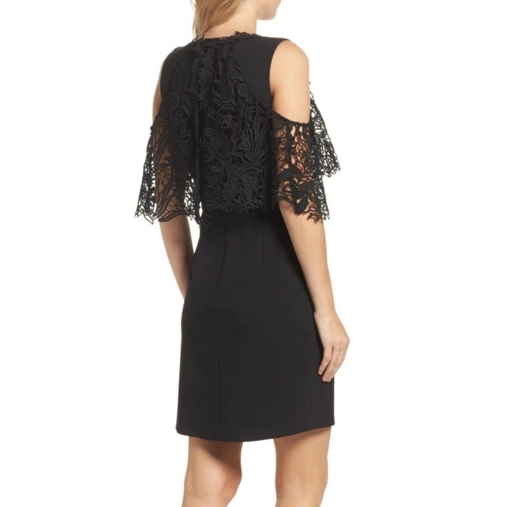 Kobi Halperin “Kena” Black Cold Shoulder Sheath Dress Size 4 - Picture 2 of 13
